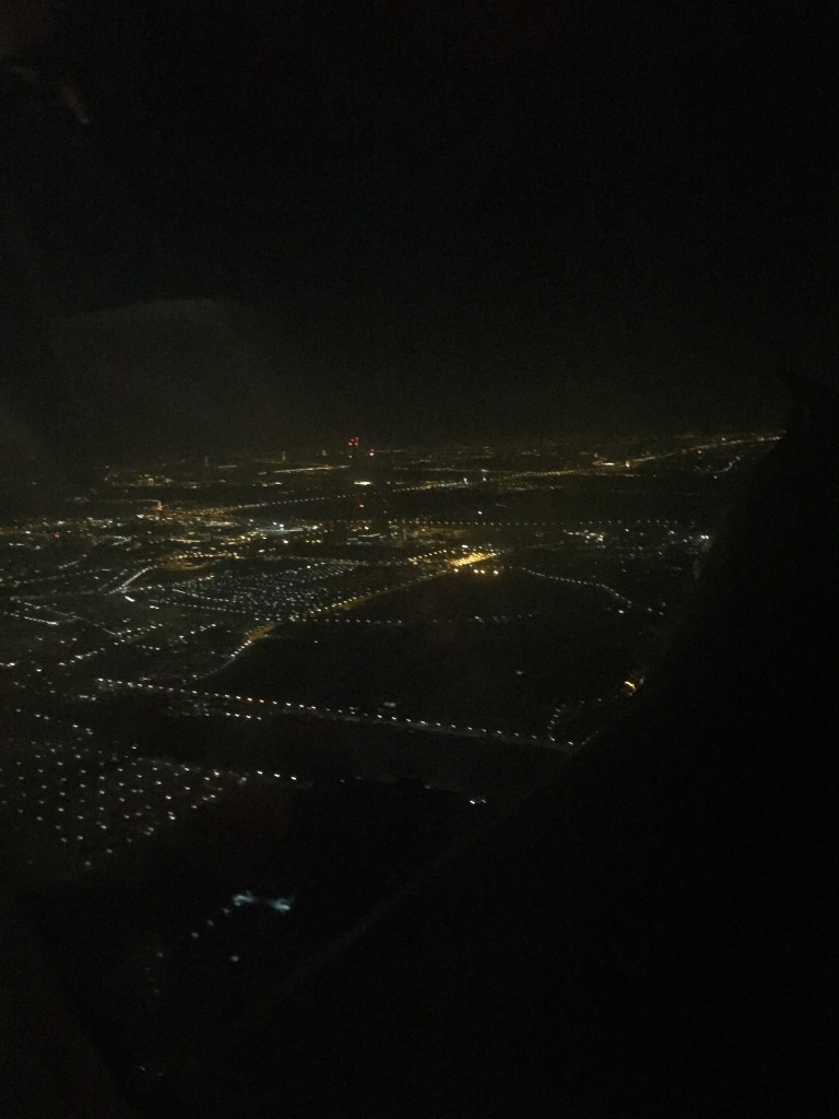 Ausblick über Wien beim Landeanflug vom Flugzeug aus.